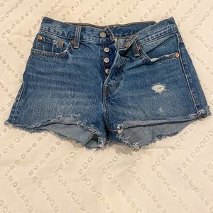 Distressed Levi’s shorts